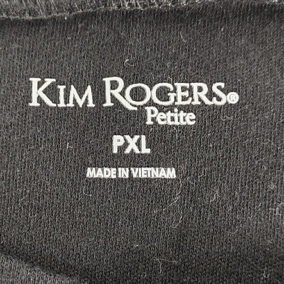 Kim Rogers Black, White Stripe Soft 100% Cotton 3/4 Sleeve Top Blouse Size PXL - Picture 11 of 12